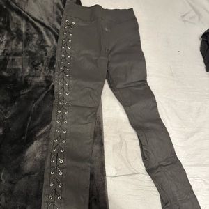 Tie up Leather Pants
